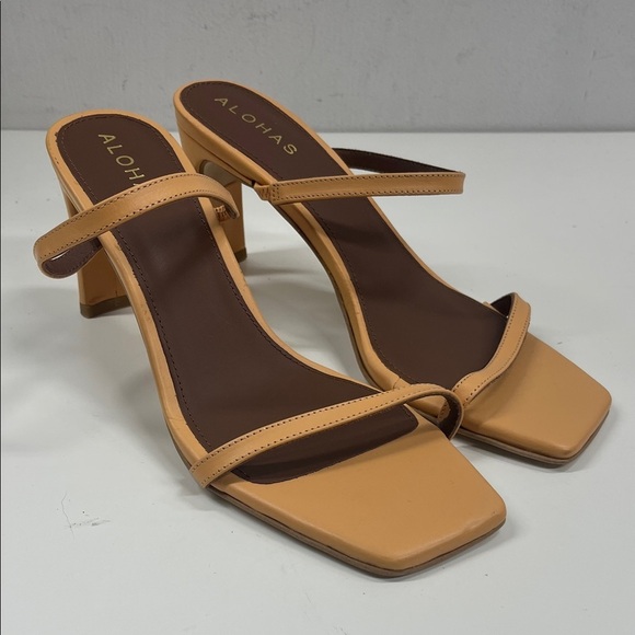 New Alohas Cannes Strappy Orange Heels Size 6.5 - Picture 1 of 9